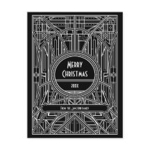 Art deco retro black-white God jul