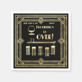 Art Deco Retro Nyårsafton Prohibition Pub Pappersservett