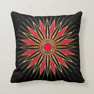 Art Deco Retro Star (red-gold-black) Kudde