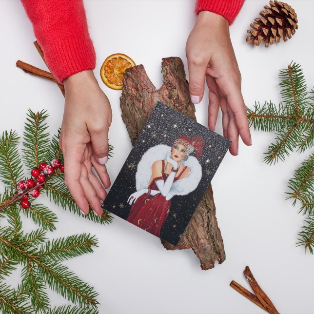 Art deco retro vintage dam meddelande (Skapare uppladdad)