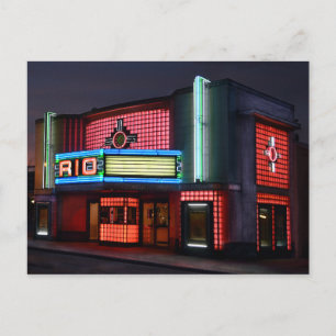 Art Deco Rio Theater, Overland Park, Kansas Vykort