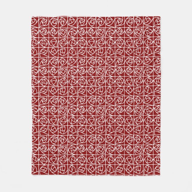 Art Deco Ro-fyrkanter Styliserad Blommigt primär r Fleecefilt (Framsidan)