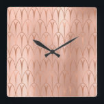 Art Deco Ro Guld koppargeometri Elegant Fyrkantig Klocka<br><div class="desc">Italienska designen Florens - mode lyxtrenderna florenceK</div>
