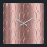 Art Deco Ro Guld koppargeometri - minimalt Fyrkantig Klocka<br><div class="desc">Italienska designen Florens - mode lyxtrenderna florenceK</div>
