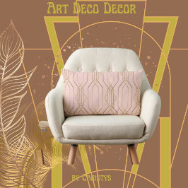 Art Deco Ro & Guld Lumbar Pillow Lumbarkudde