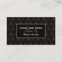 Art Deco Ro Guld Monogram Makeup Artist Visitkort