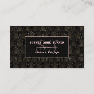 Art Deco Ro Guld Monogram Makeup Artist Visitkort