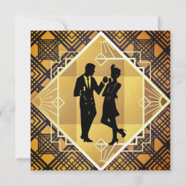Art Deco Roaring 20:s par Nyårsafton Inbjudan