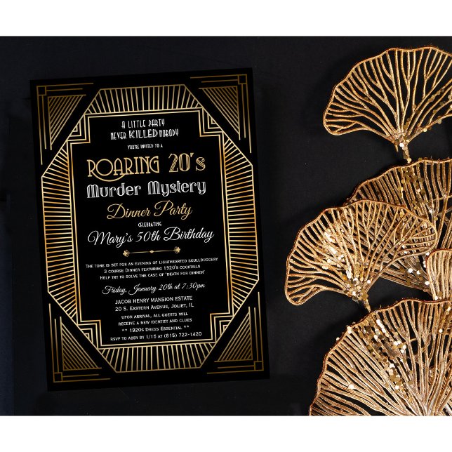 Art Deco Roaring 20s Födelsedagsinbjudan Inbjudningar (Skapare uppladdad)