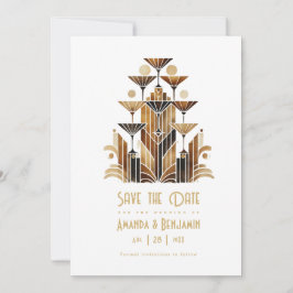 Art Deco Roaring 20s Gatsby Champagnetorn Spara Datumet