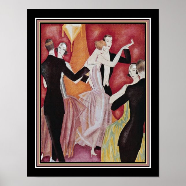 Art Deco Roaring Twenties Dancers Poster (Framsidan)