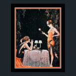 Art Deco Roaring Twenties Flappers Poster<br><div class="desc">Parisisk, Art Deco, utskrift av två grovhuggare. 11x14 visas här. Finns i andra storlekar.</div>