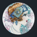 Art Deco Roaring Twenties Woman 1920-talets kvadra Stor Klocka<br><div class="desc">Den här konst-dekoakryliska väggklockan är perfekt för den där backspegeln.</div>