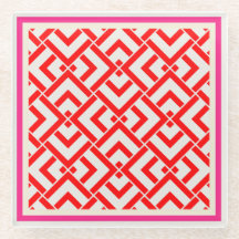 Art deco, röd utskrift i färg i pulverform