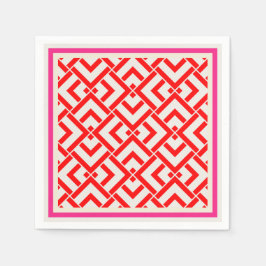 Art deco, röd utskrift i färg i pulverform pappersservett