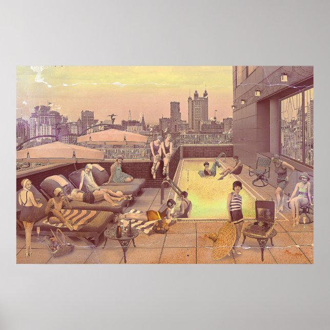 Art Déco Rooftop Chillout Poster (Framsidan)