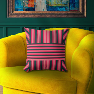 Art Deco Rosa Abstrakt Elegant Mönster Kudde