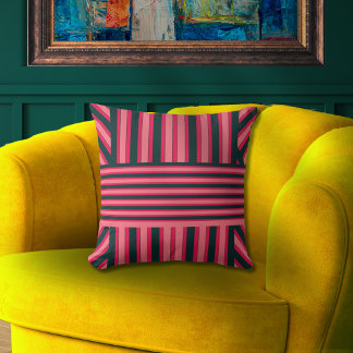 Art Deco Rosa Abstrakt Elegant Mönster Kudde