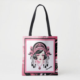 Art Deco Rosa Beaded Girl Tygkasse