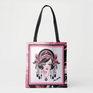 Art Deco Rosa Beaded Girl Tygkasse