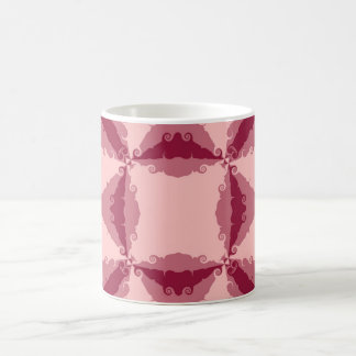 Art Deco Rosa Blommigt Swirl Retro Abstrakt Kaffemugg