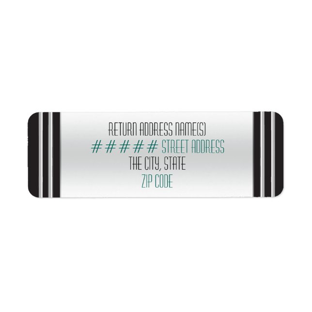 Art Deco Rosa Pussy Willow - Personlig Returadress Etikett (Framsidan)