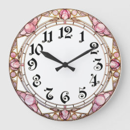 Art Deco Rosa Stor Klocka