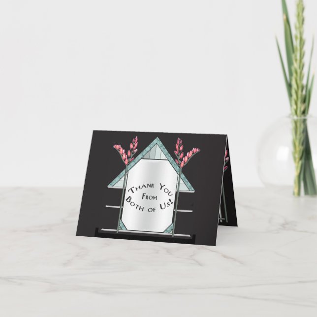 Art Deco Rosa Vide - Personliggjort Tack Kort (Framsida)