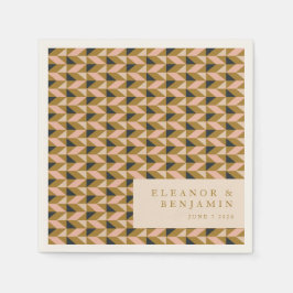 Art Deco roséguld vigsels anpassad Pappersservett