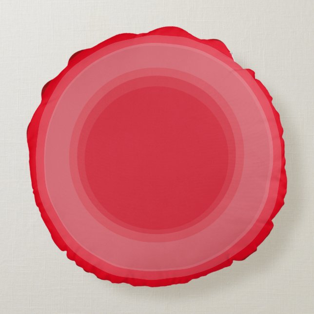 Art Deco Round Pillow in red Rund Kudde (Baksidan)