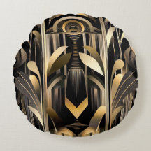 Art Deco Round Pillow