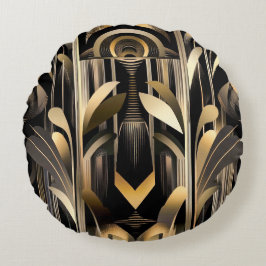Art Deco Round Pillow Rund Kudde