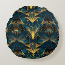 Art Deco Round Pillow