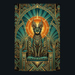 Art Deco Royal Halo Katt Väggkonst<br><div class="desc">Denna kungliga art deco svarta katten sitter på tron med geometrisk halsband och gyllene trippel valv som ramar in en dramatisk orange solstrålning halo. Teal marmor detaljer och överdådig 1920-tals komposition skapar oöverträffad lyx för vardagsrum, ingångar och sofistikerade utrymmen där kattälskare kräver den finaste statement väggkonst.</div>