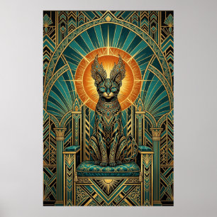 Art Deco Royal Halo Katt Väggkonst
