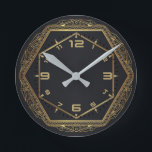 Art Deco Rund Klocka<br><div class="desc">Underbar och högkvalitativ utformning. Du kommer att kärlek det som andra. Du kan fritt använda den här designen för alla andra produkter som du gillar eller ändra och lägga till texten. Tack.</div>