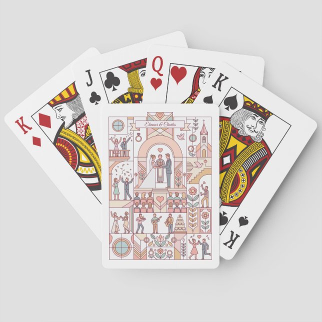 Art Deco Sagochningsbröllop Casinokort (Baksidan)