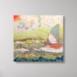 Art Deco Sailboat Canvastryck