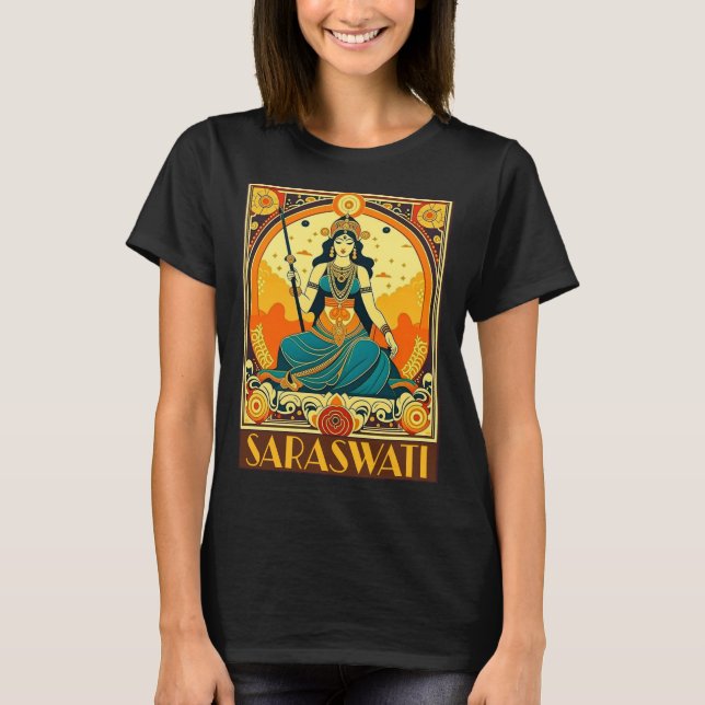 Art Deco Saraswati T Shirt (Framsida)
