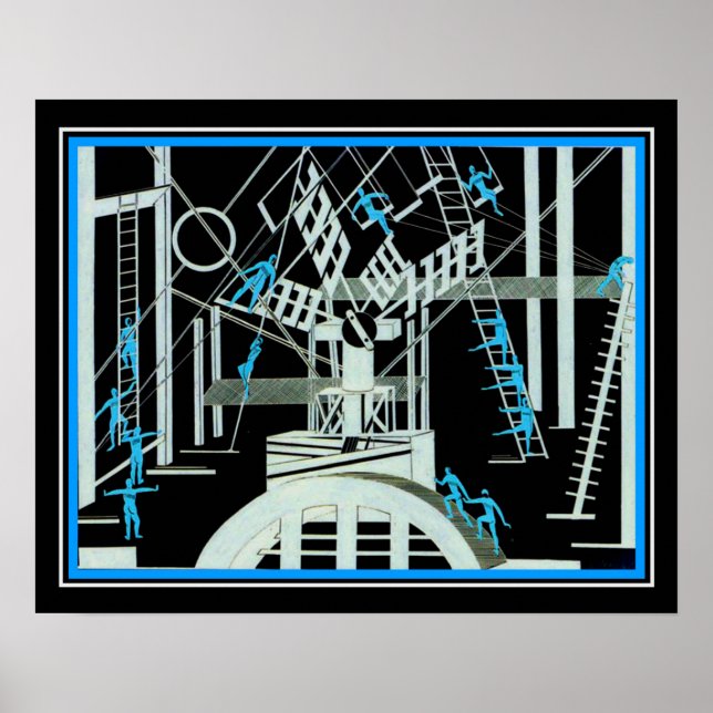 Art Deco 'Satanic Ballet'- Aleksandra Ekster 1922 Poster (Framsidan)