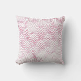 Art Deco Scale Rosa White Geometry Marble Stone Kudde