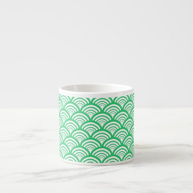 Art Deco Scallop-båge Geometrisk Förnybar Energi Espressomugg (Framsidan)