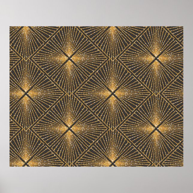Art Deco Seamless Geometric Mönster. Elegant Wallp Poster (Framsidan)