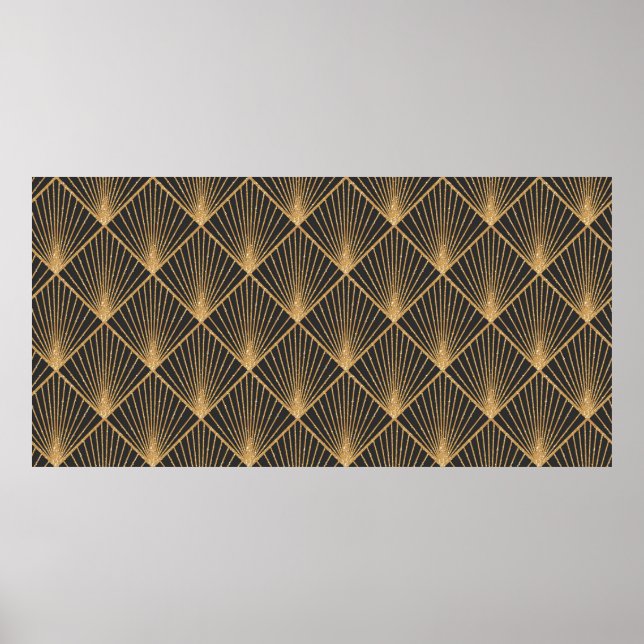 Art Deco Seamless Geometric Mönster. Elegant Wallp Poster (Framsidan)