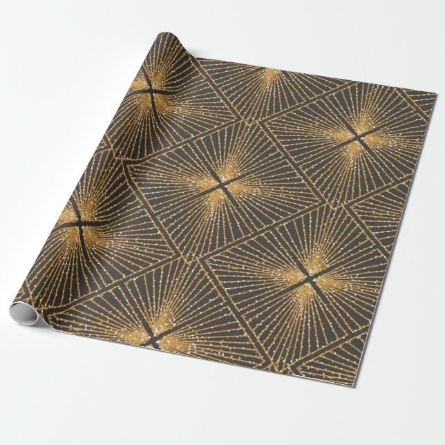 Art Deco Seamless Geometric Mönster. Elegant Wallp Presentpapper (Utrullad)