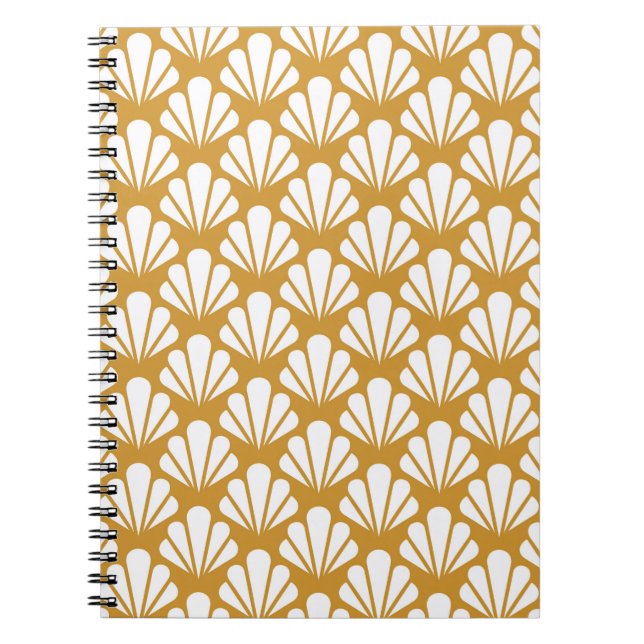 Art Deco Seamless Mönster. Geometrisk Blommigt dek Anteckningsbok (Framsidan)