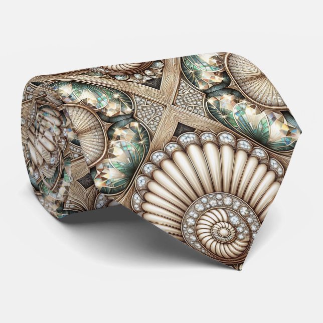 Art Deco Seashell Faux Diamond Faux Silk  Slips (Rullad)