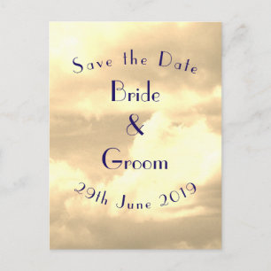 Art Deco Sepia Cloud Spara datumet Vykort
