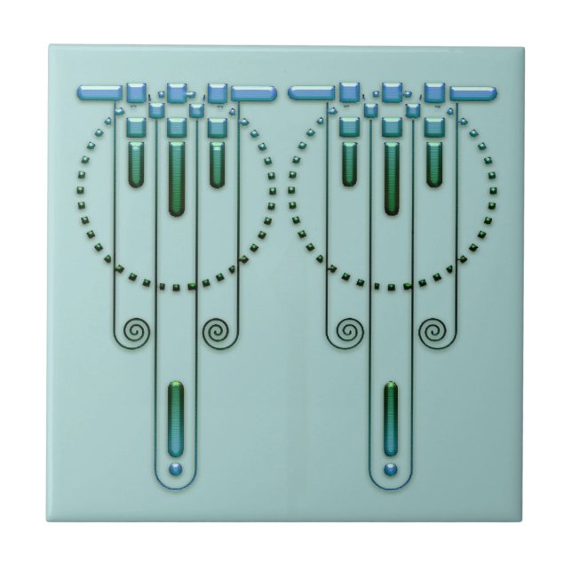 Art Deco "Shades of" Tile. Kakelplatta (Framsidan)