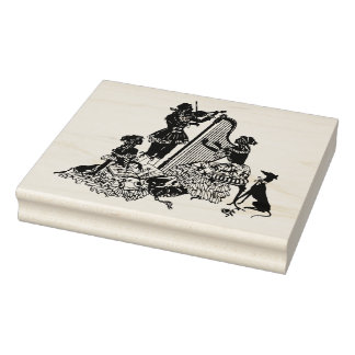 Art Deco Silhouette Frimärke - Musician Stämpel